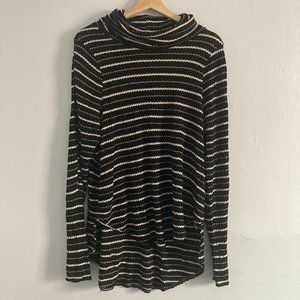 Free the People We the Free Cowl Neck Black Sweater Turtleneck